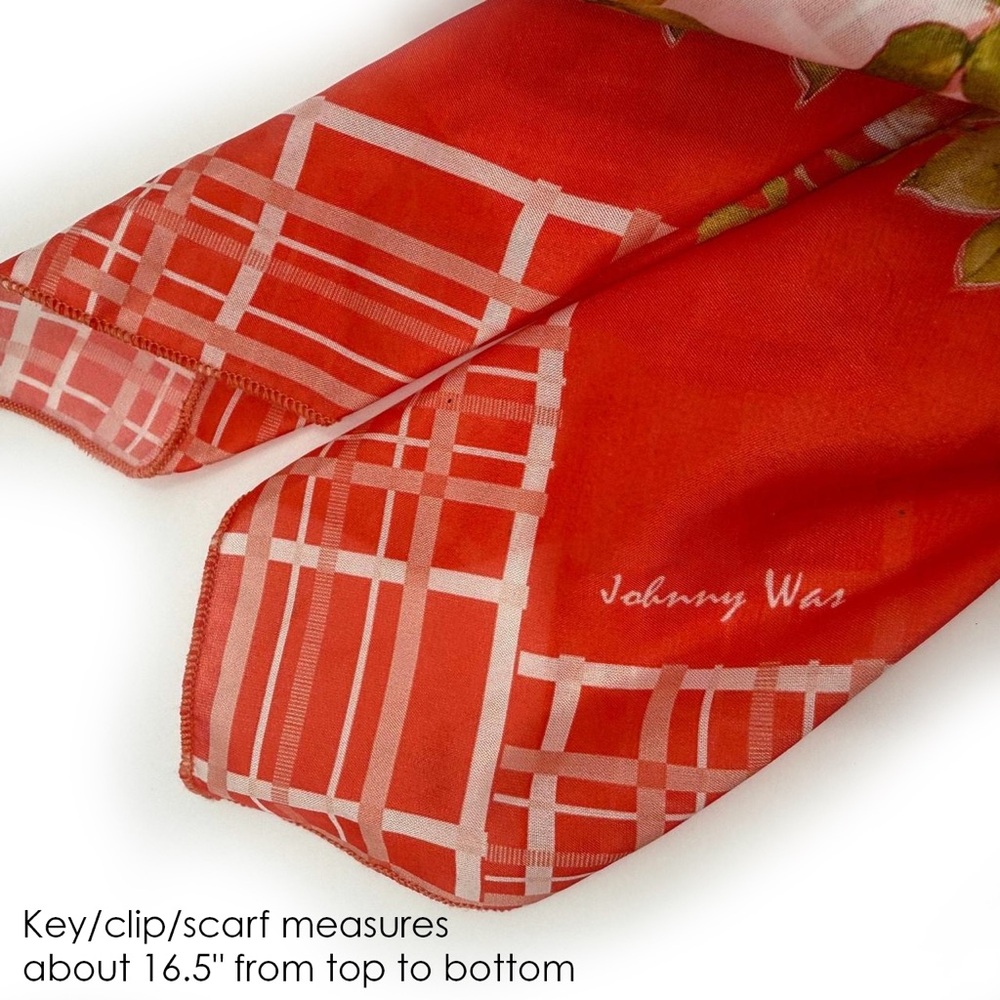 𝐉𝐎𝐇𝐍𝐍𝐘 𝐖𝐀𝐒 𝐍𝐖𝐓 Keychain Zoila Bandana Silk Scarf Handkerchief - Boho Bag Charm - Picture 2 of 10